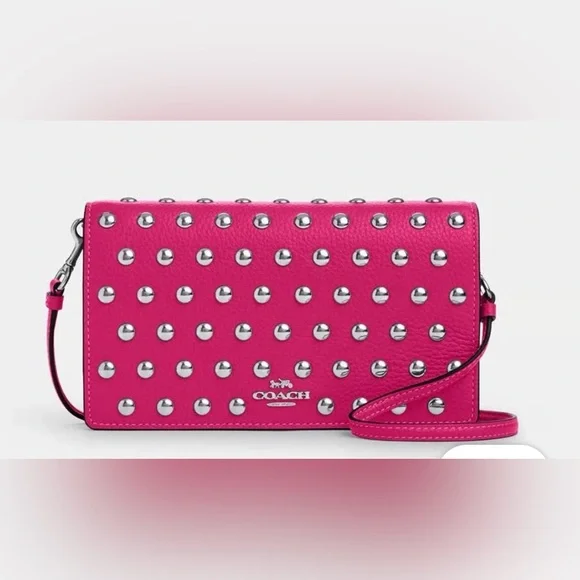 Coach CM851 Anna Foldover Crossbody with Rivets - Picture 1 of 7